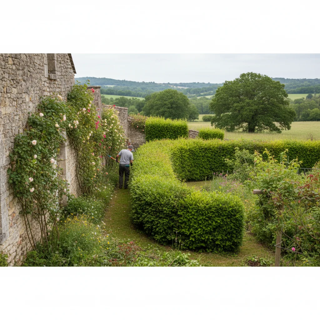 Entretien d'une haie champêtre bocagère en Charente